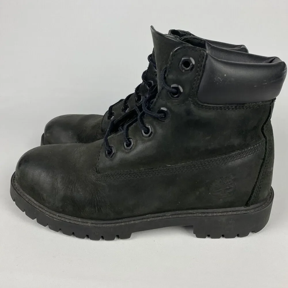 Timberland Junior 6-Inch Premium Size 5 M Black Nubuck Boots Waterproof‎ 12907